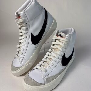 Nike Blazer Mid 77 Vintage White Black Sneakers CZ1055-100 Mens 6 Womens 7.5